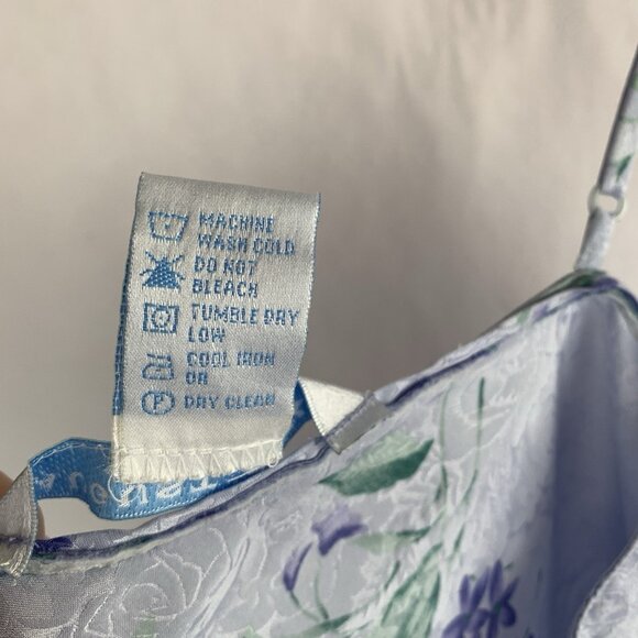 August Silk Womens Vintage Y2K Slip Dress Sz Medium Blue Floral Cottagecore Boho - Picture 12 of 14